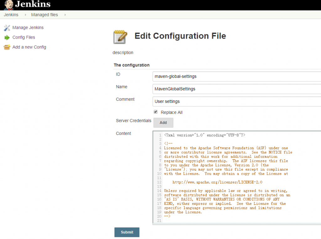 Edit Configuration File